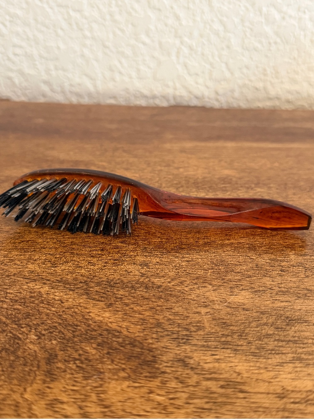 Vintage Avon Plastic Tortoise Shell Travel Purse Mini Hair Brush 6" No Box